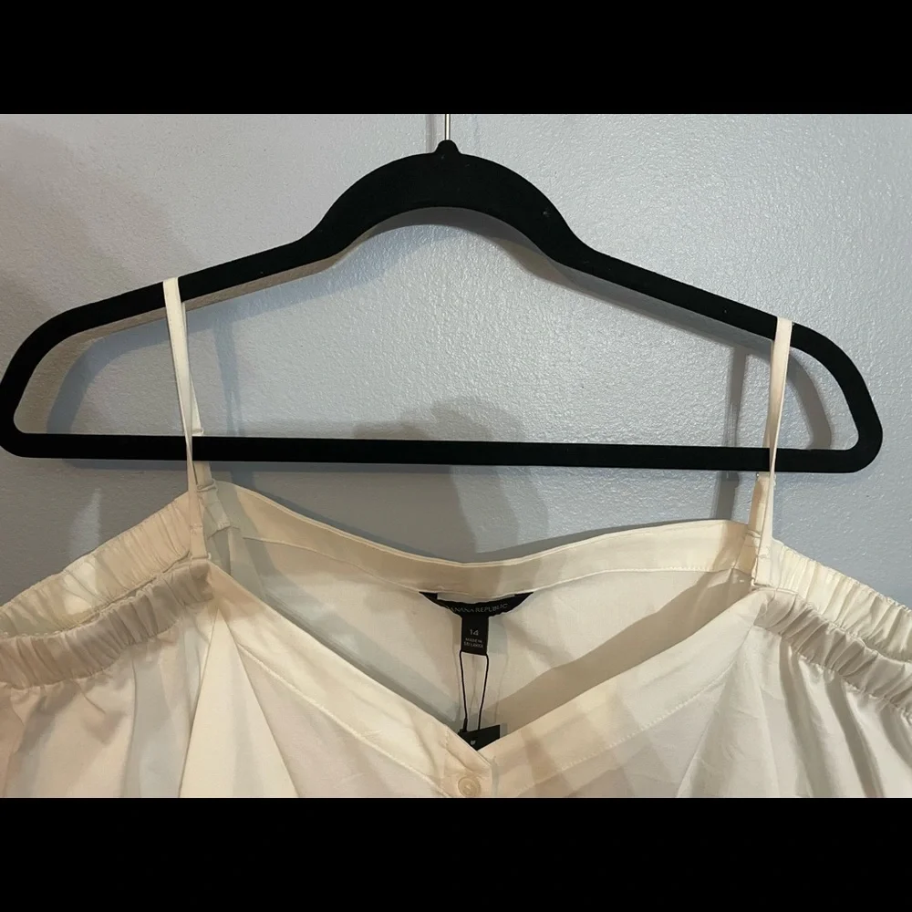 NWT Banana Republic Off Shoulder Button Down Size 14 - Picture 10 of 12